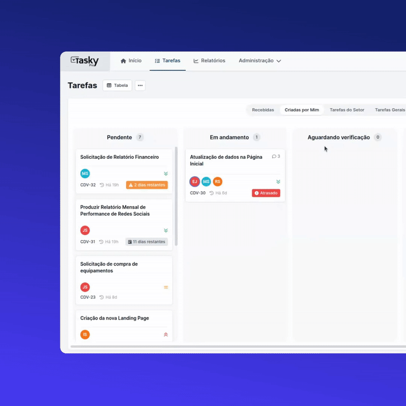 Gestão de tarefas